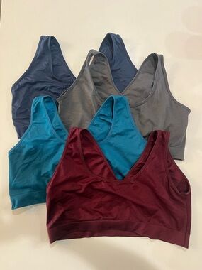 Women’s Seamless V-Neck Maternity Bra - Burgundy, Teal, Gray & Navy